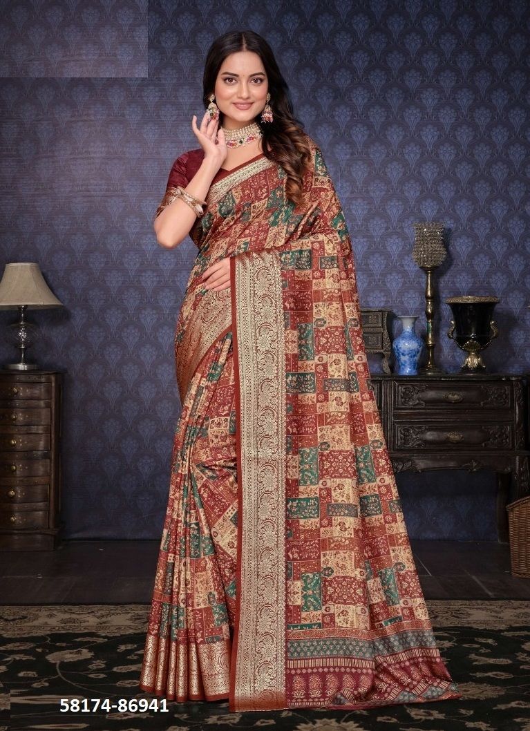 MADHURA - Catalog # 58174 (Set of 12 Sarees) by Brand VIPUL FASHIONS