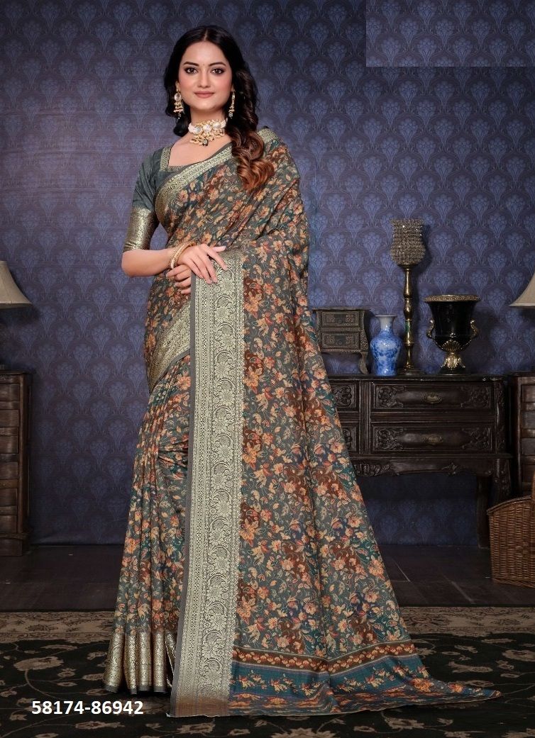 MADHURA - Catalog # 58174 (Set of 12 Sarees) by Brand VIPUL FASHIONS