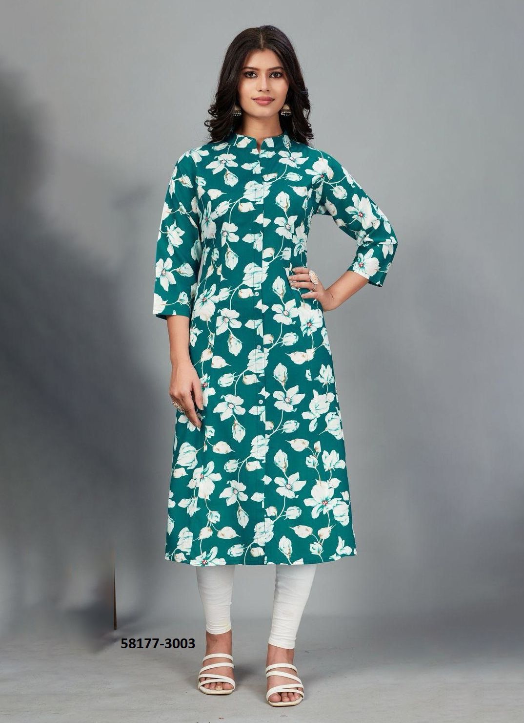 MAHER 3 - Catalog # 58177 (Set of 7 Readymade Women's Kurtis / Tops) by Brand BLUE HILLS