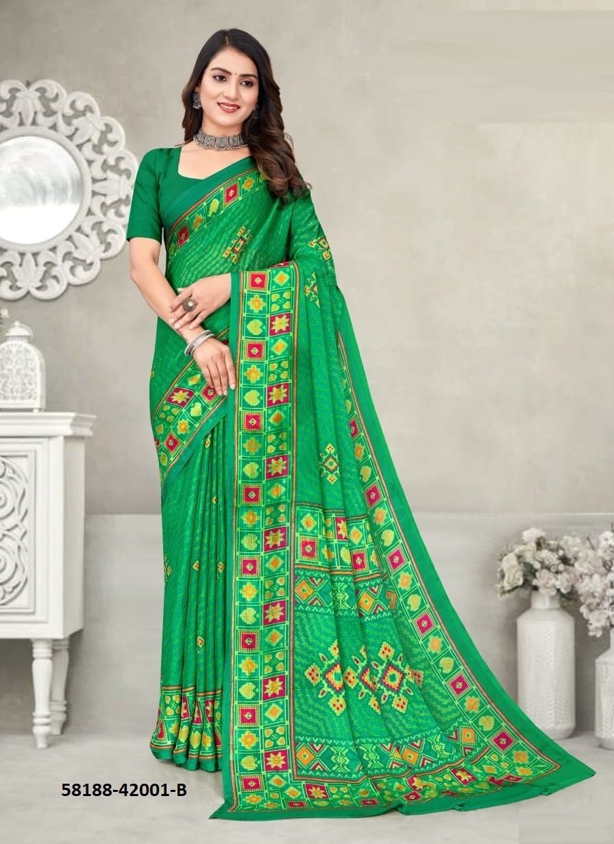 STAR CHIFFON 192 - Catalog # 58188 (Set of 12 Sarees) by Brand RUCHI SAREES