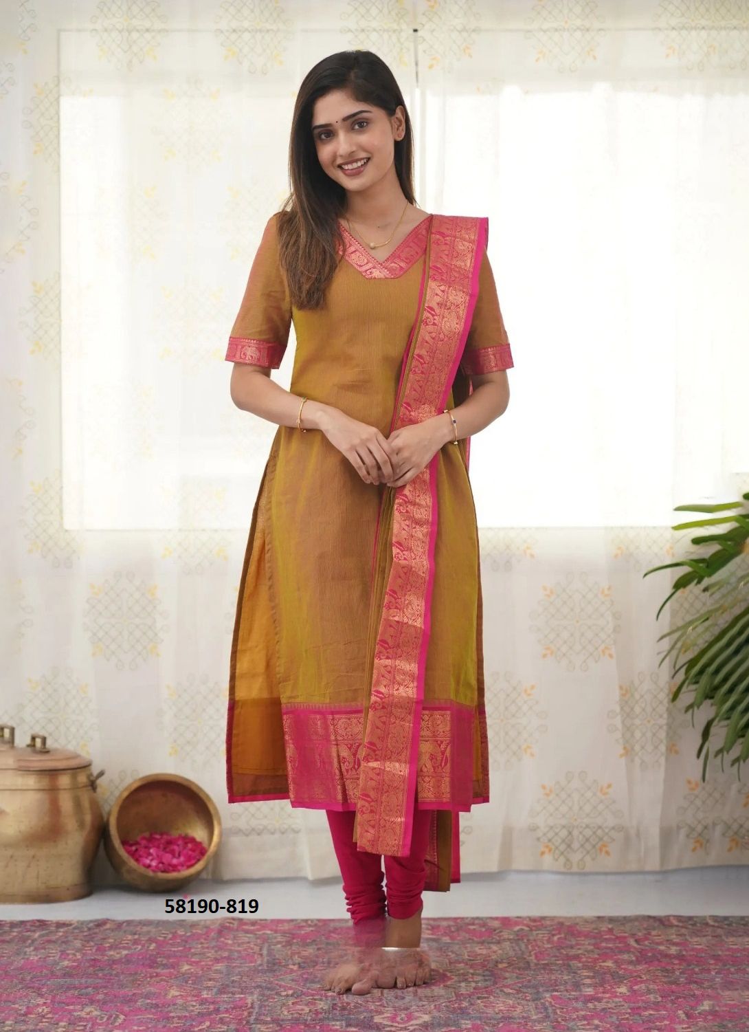 SILK AFFAIR 2 - Catalog # 58190 (Set of 4 Readymade Women's Kurtis / Tops) by Brand STROLLAY ®