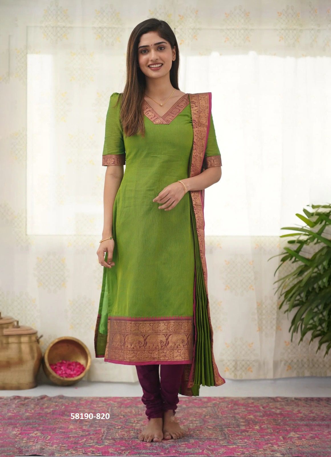 SILK AFFAIR 2 - Catalog # 58190 (Set of 4 Readymade Women's Kurtis / Tops) by Brand STROLLAY ®