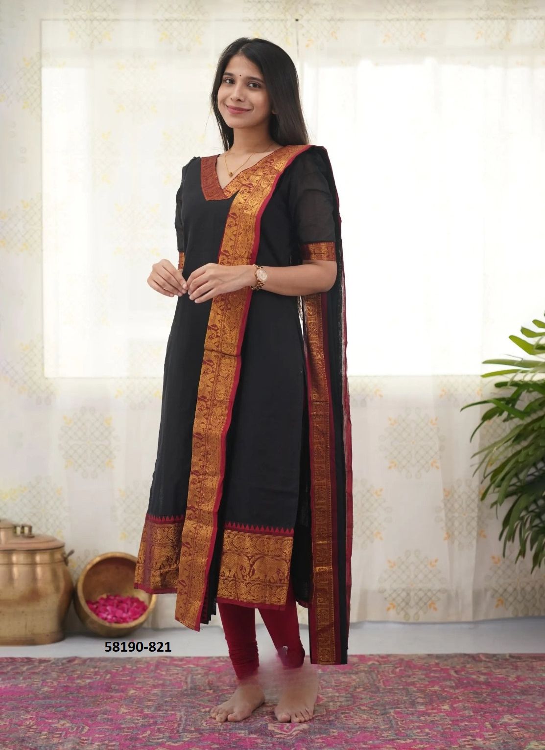 SILK AFFAIR 2 - Catalog # 58190 (Set of 4 Readymade Women's Kurtis / Tops) by Brand STROLLAY ®