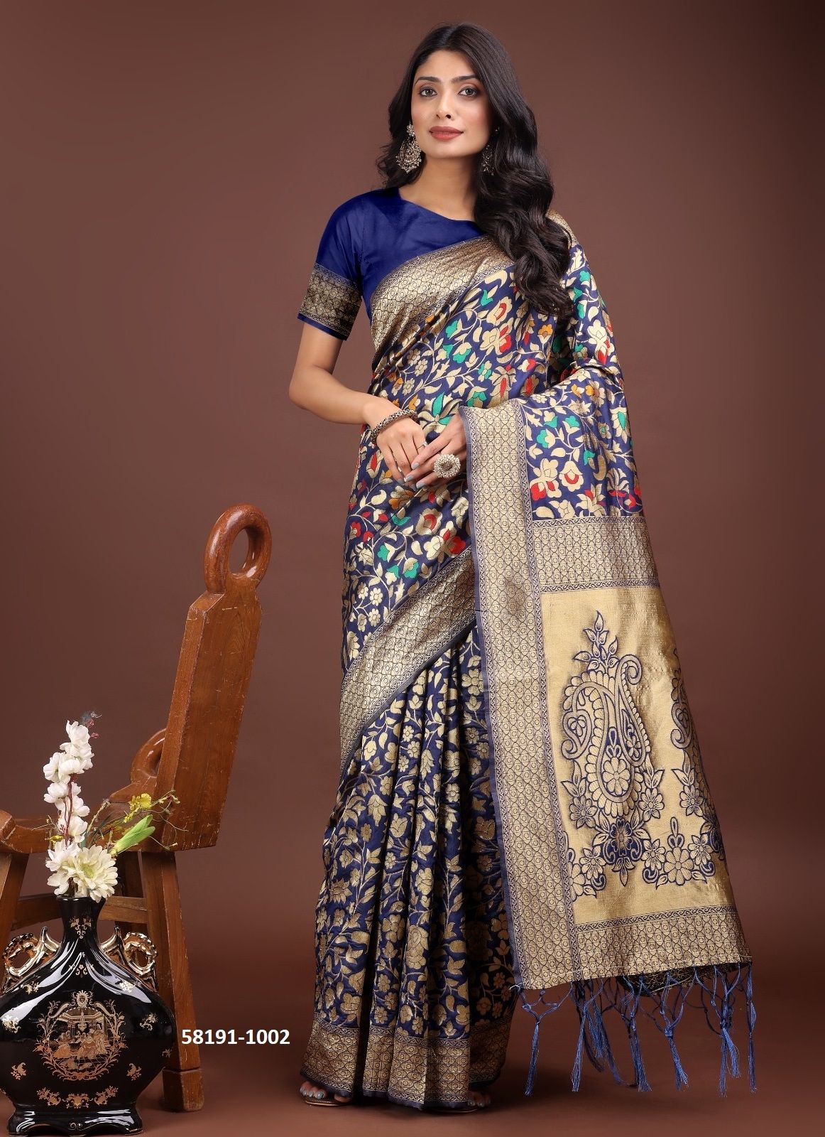 KASHMIRI - Catalog # 58191 (Set of 6 Sarees) by Brand STROLLAY ®