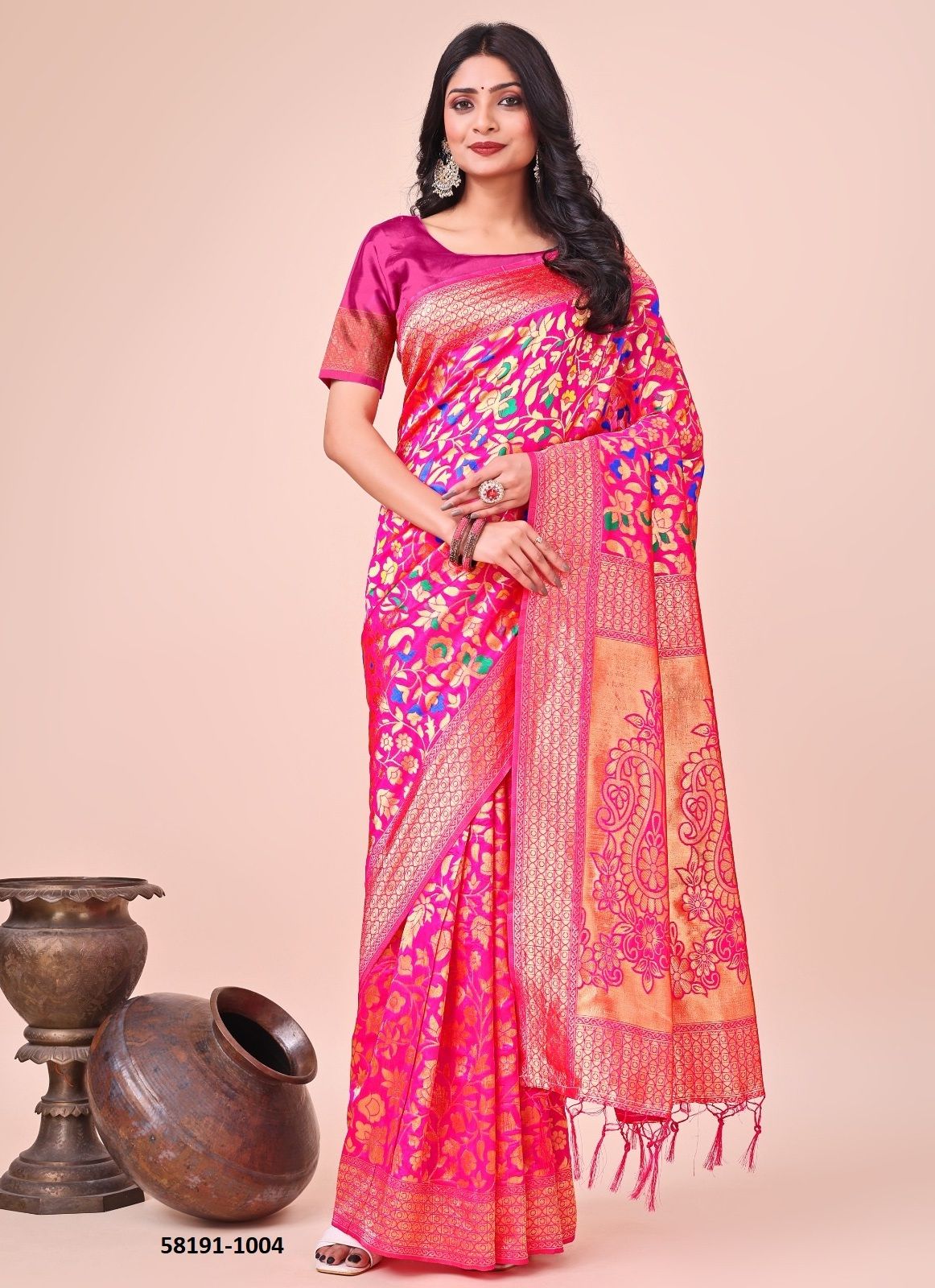 KASHMIRI - Catalog # 58191 (Set of 6 Sarees) by Brand STROLLAY ®