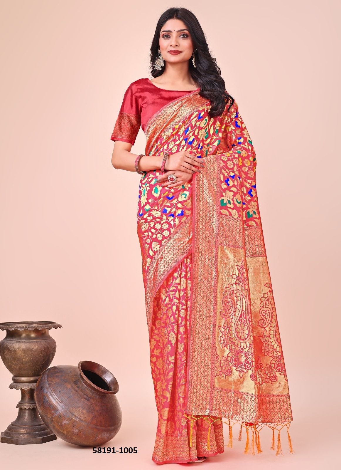 KASHMIRI - Catalog # 58191 (Set of 6 Sarees) by Brand STROLLAY ®