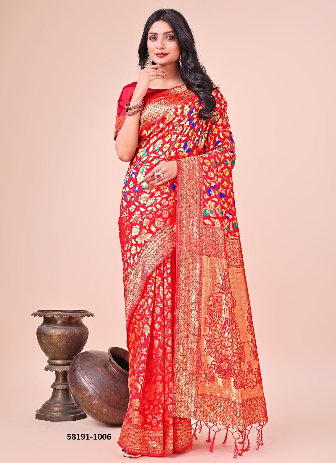 KASHMIRI - Catalog # 58191 (Set of 6 Sarees) by Brand STROLLAY ®
