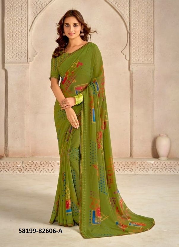 SATYA - Catalog # 58199 (Set of 8 Sarees) by Brand VIPUL FASHIONS