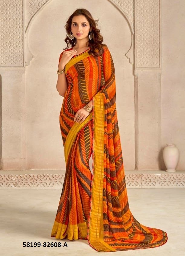 SATYA - Catalog # 58199 (Set of 8 Sarees) by Brand VIPUL FASHIONS