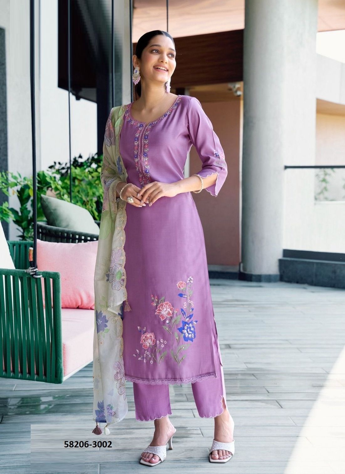 SHREELEKHA - Catalog # 58206 (Set of 4 Readymade Salwar Suits) by Brand MITTOO
