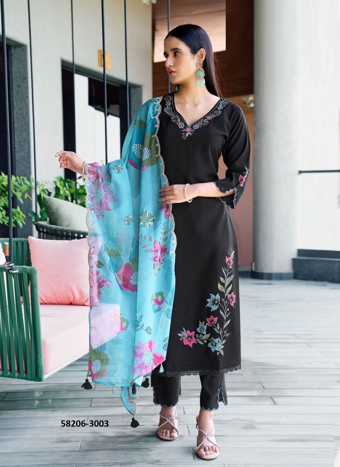 SHREELEKHA - Catalog # 58206 (Set of 4 Readymade Salwar Suits) by Brand MITTOO