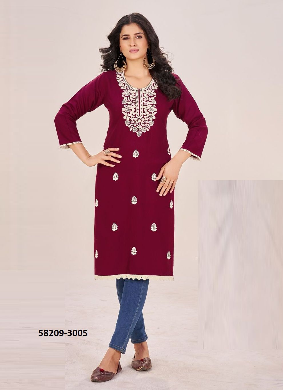 COLLEGE GIRL 3 - Catalog # 58209 (Set of 6 Readymade Women's Kurtis / Tops) by Brand BLUE HILLS COLLEGE GIRL 3 - Catalog # 58209 (Set of 6 Readymade Women's Kurtis / Tops) by Brand BLUE HILLS