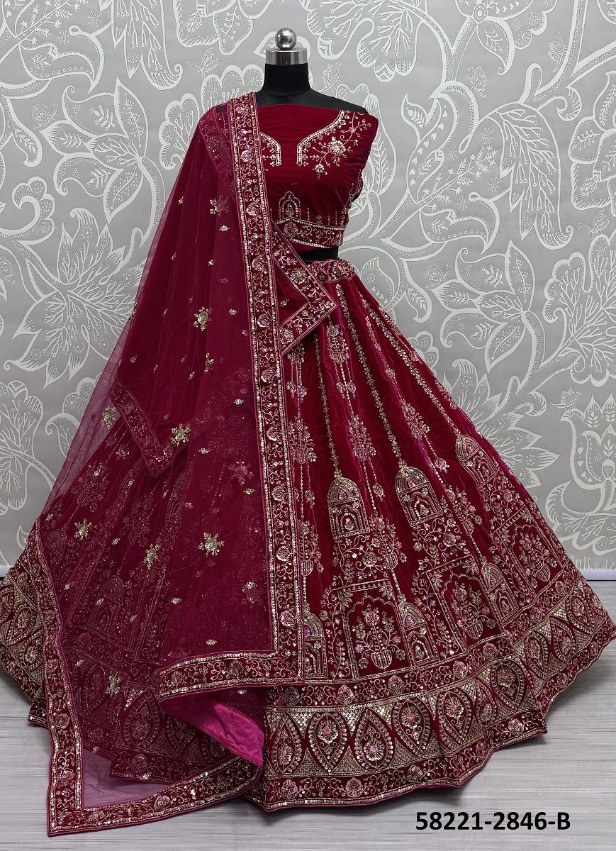 SERIES 2846-2855 - Catalog # 58221 (Set of 11 Semi-Stitched Lehengas) by Brand STROLLAY ®