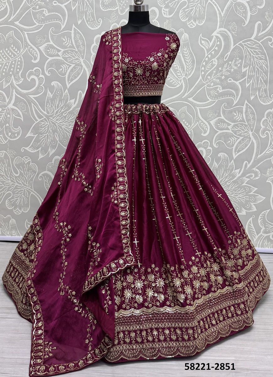 SERIES 2846-2855 - Catalog # 58221 (Set of 11 Semi-Stitched Lehengas) by Brand STROLLAY ®