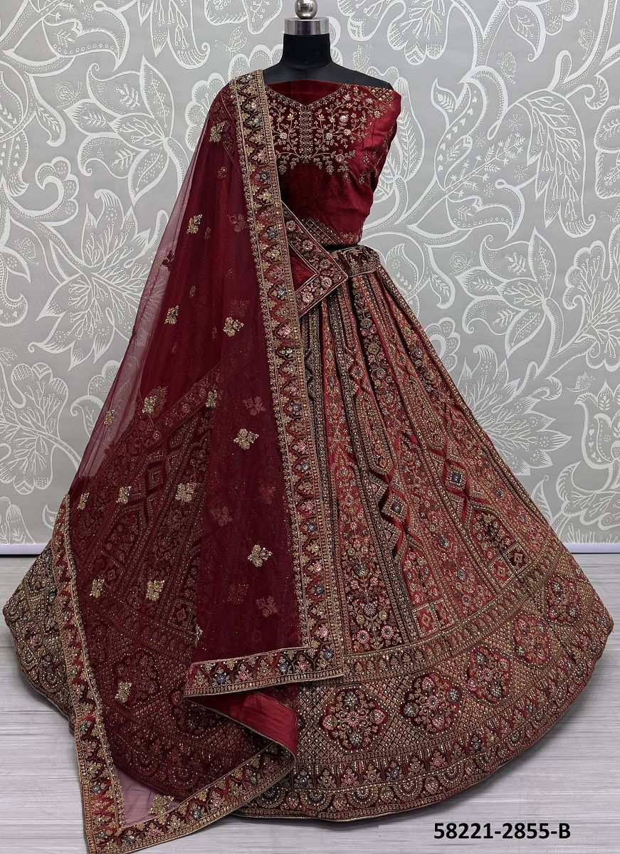 SERIES 2846-2855 - Catalog # 58221 (Set of 11 Semi-Stitched Lehengas) by Brand STROLLAY ®