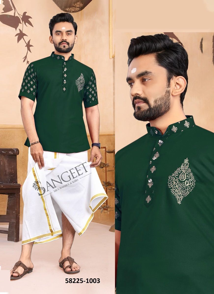 LUNGI STYLE 2 - Catalog # 58225 (Set of 8 Men's Ethnic Wear) by Brand SANGEET