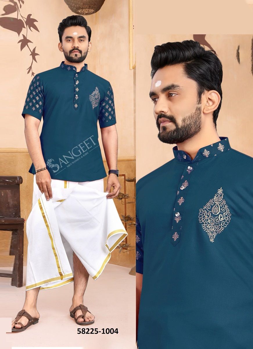 LUNGI STYLE 2 - Catalog # 58225 (Set of 8 Men's Ethnic Wear) by Brand SANGEET