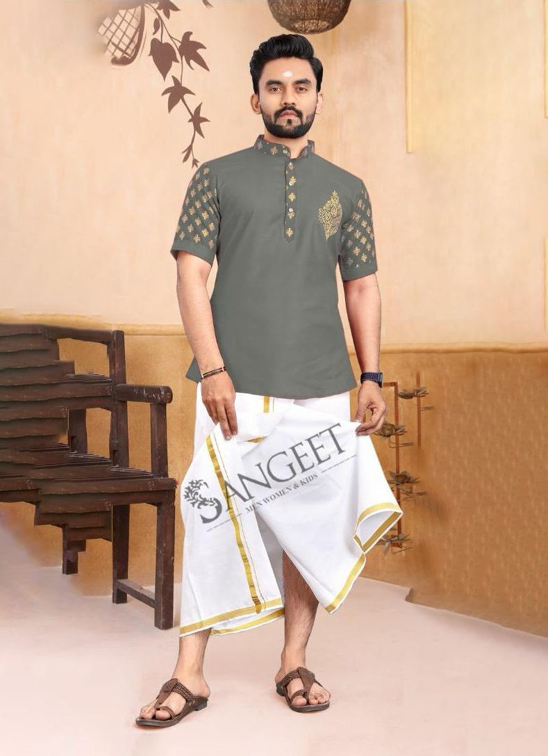 LUNGI STYLE 2 - Catalog # 58225 (Set of 8 Men's Ethnic Wear) by Brand SANGEET