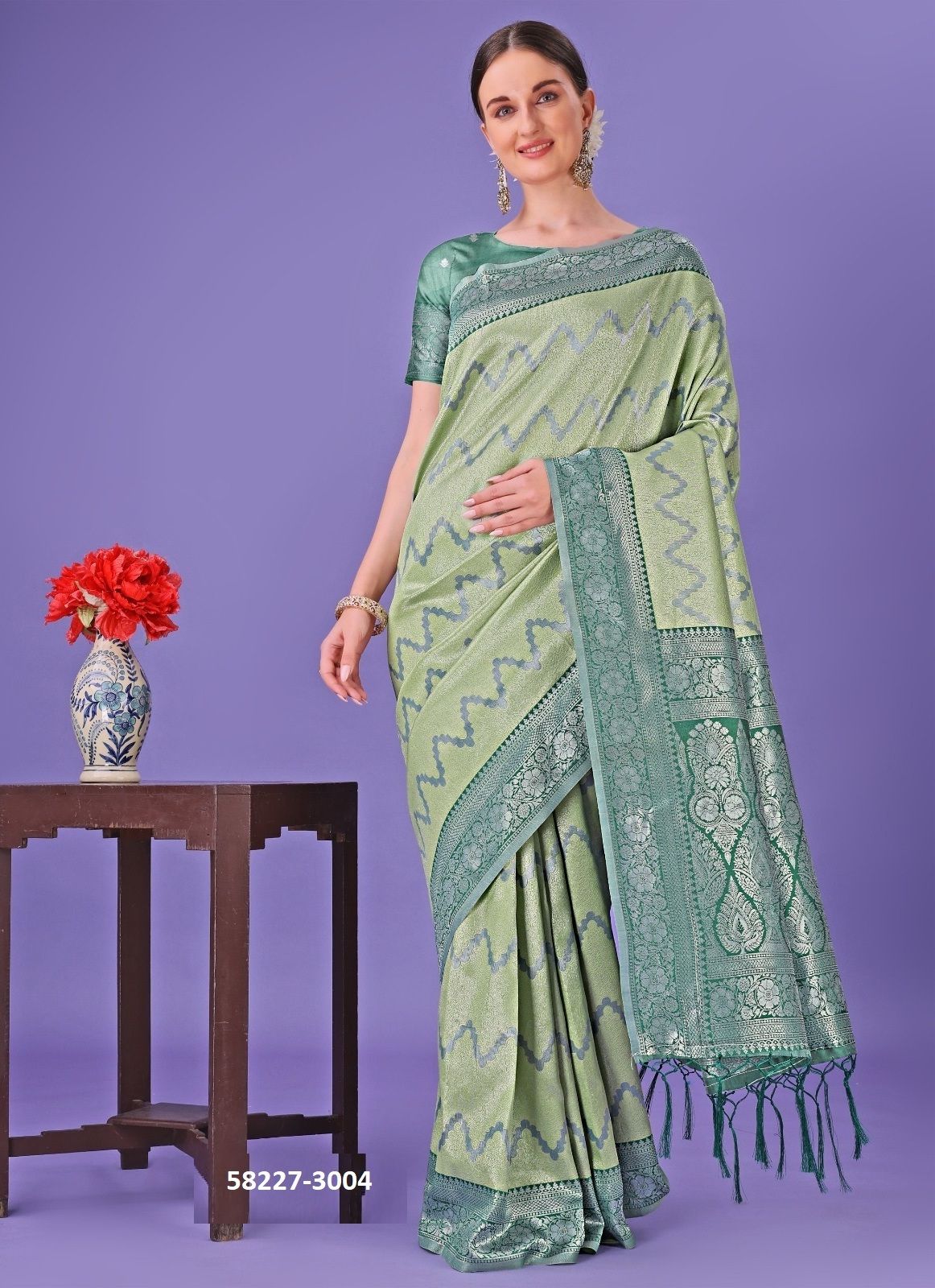 PLAZZO SILK 3 - Catalog # 58227 (Set of 8 Sarees) by Brand STROLLAY ®
