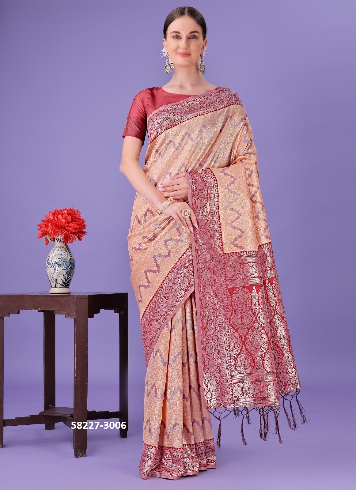 PLAZZO SILK 3 - Catalog # 58227 (Set of 8 Sarees) by Brand STROLLAY ®