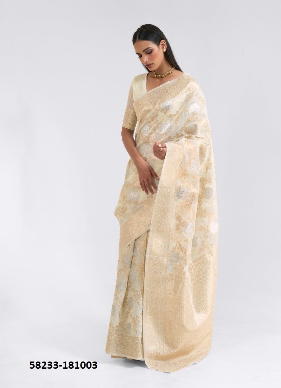 KANANYA LINEN - Catalog # 58233 (Set of 6 Sarees) by Brand RAJTEX FABRICS