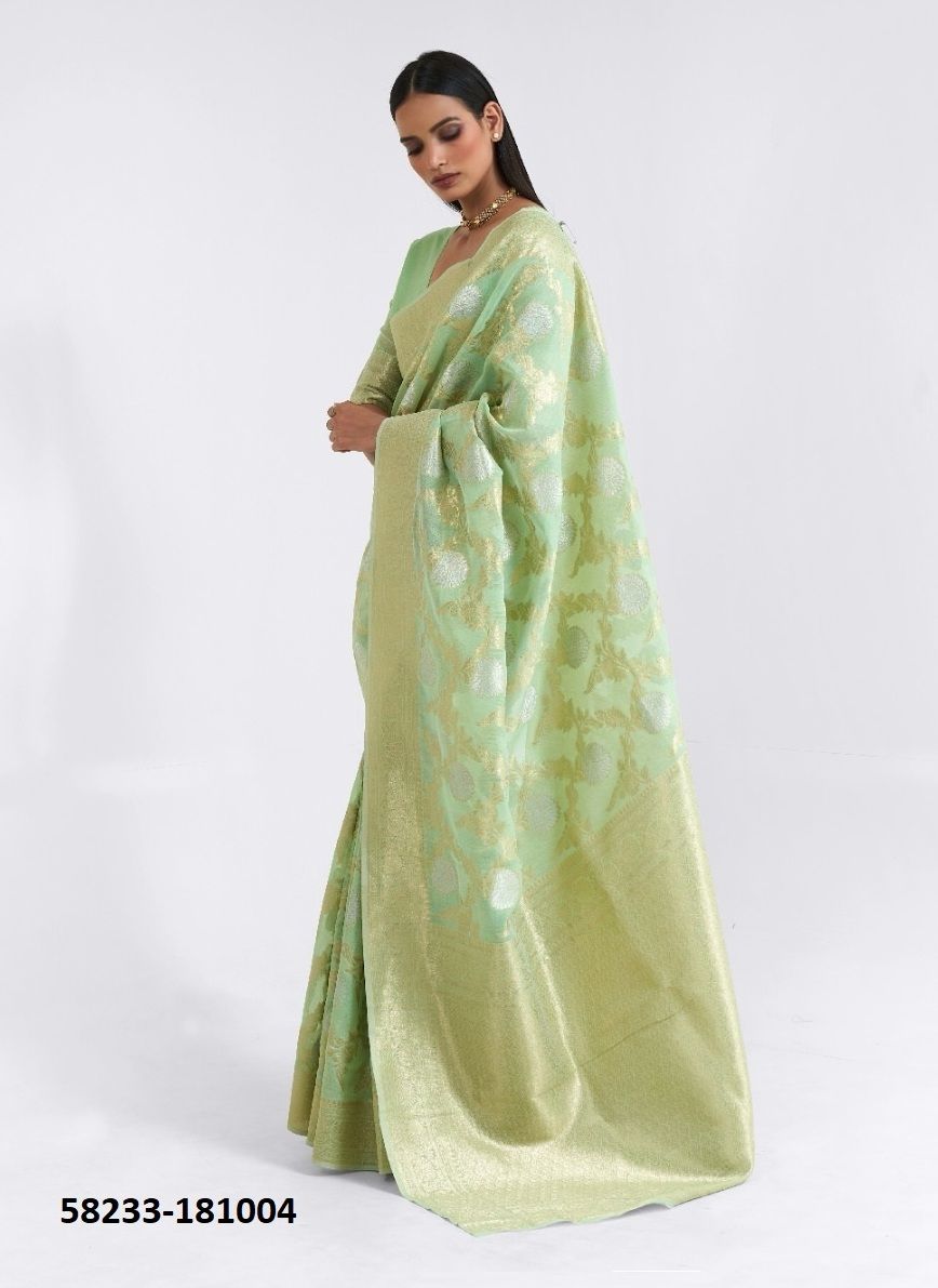 KANANYA LINEN - Catalog # 58233 (Set of 6 Sarees) by Brand RAJTEX FABRICS
