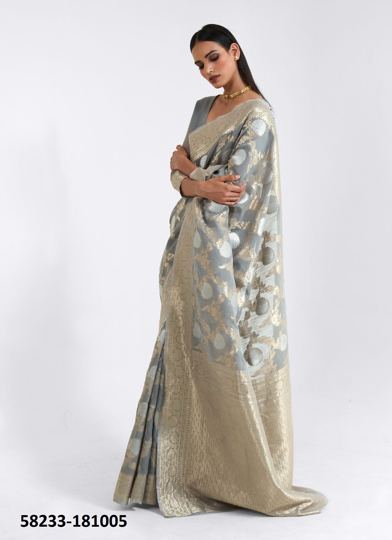KANANYA LINEN - Catalog # 58233 (Set of 6 Sarees) by Brand RAJTEX FABRICS