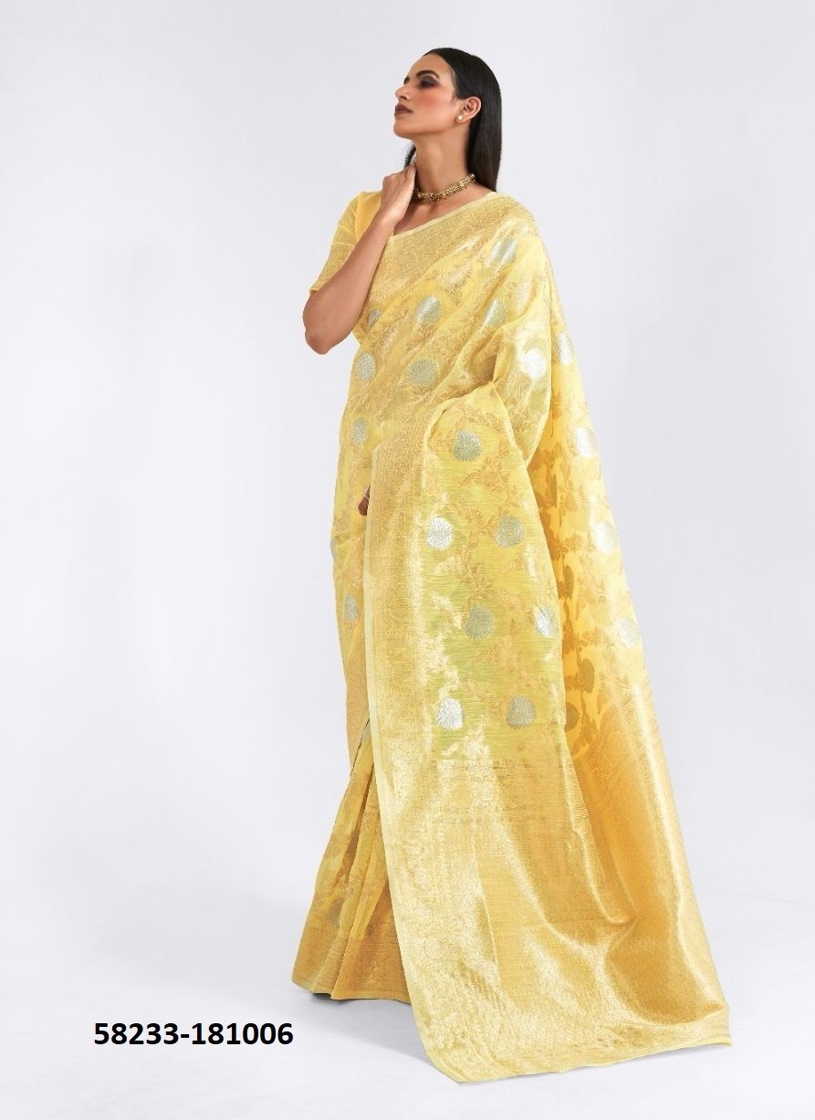 KANANYA LINEN - Catalog # 58233 (Set of 6 Sarees) by Brand RAJTEX FABRICS