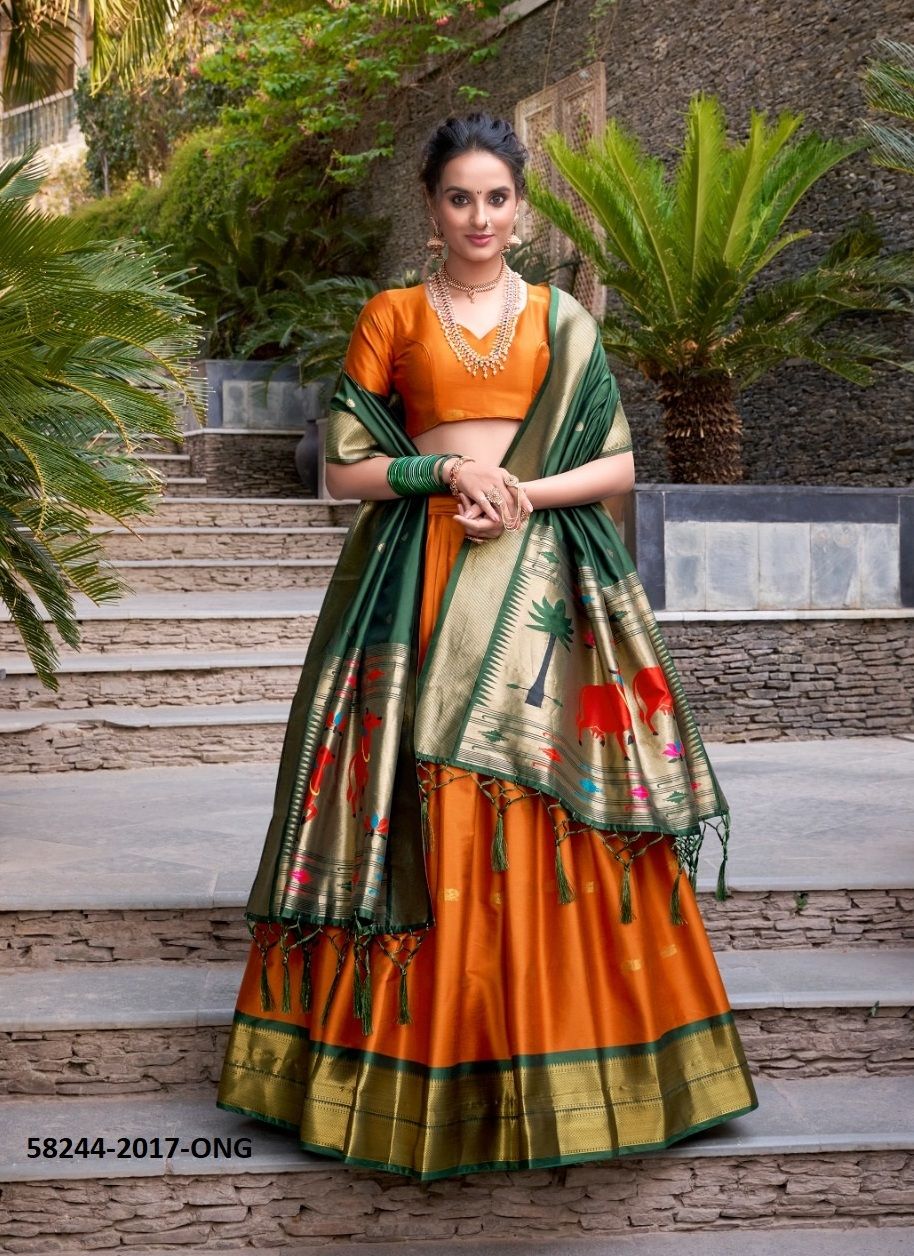 MIRUDHA - Catalog # 58244 (Set of 4 Semi-Stitched Lehengas) by Brand STROLLAY ®