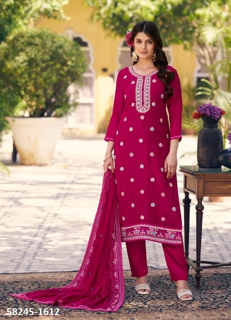 IBADAT - Catalog # 58245 (Set of 4 Semi-Stitched / Un-Stitched Suits) by Brand FOUR DOTS