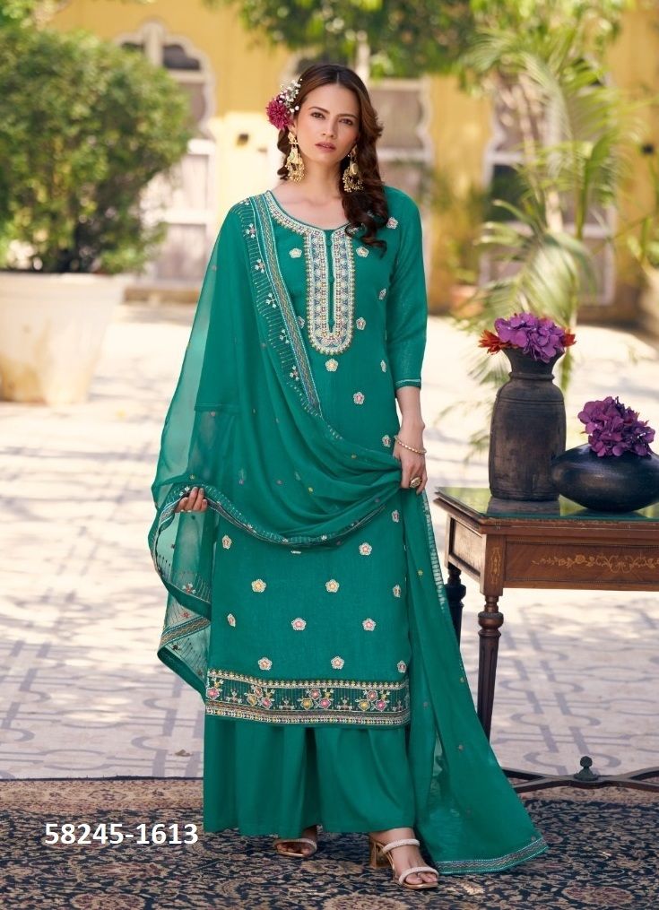 IBADAT - Catalog # 58245 (Set of 4 Semi-Stitched / Un-Stitched Suits) by Brand FOUR DOTS