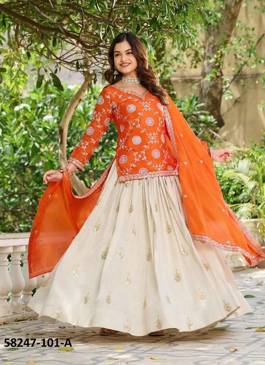 GHAGRA SUITS 101 Catalog 58247 (Set of Readymade Salwar Suits) by  Brand STROLLAY ®