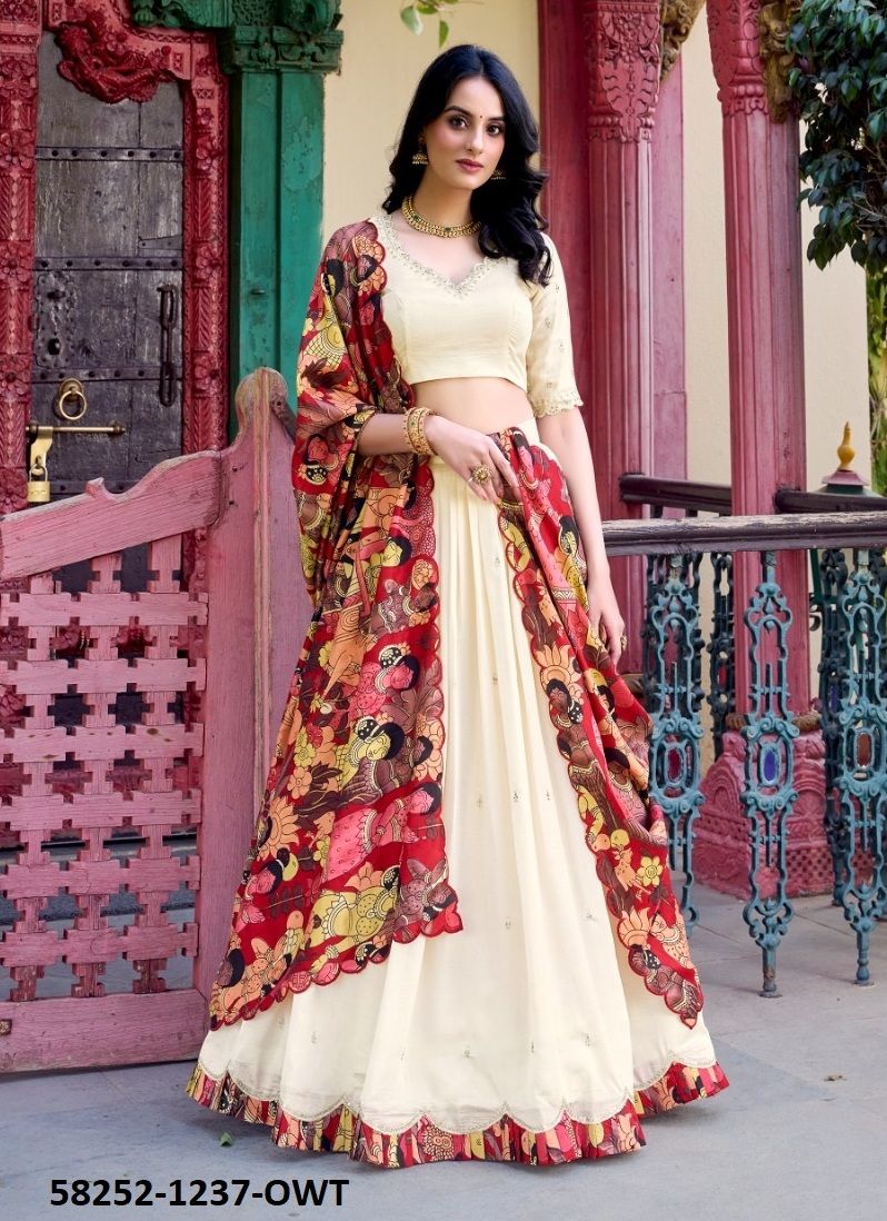 VARNIKA - Catalog # 58252 (Set of 4 Semi-Stitched Lehengas) by Brand STROLLAY ® VARNIKA - Catalog # 58252 (Set of 4 Semi-Stitched Lehengas) by Brand STROLLAY ®