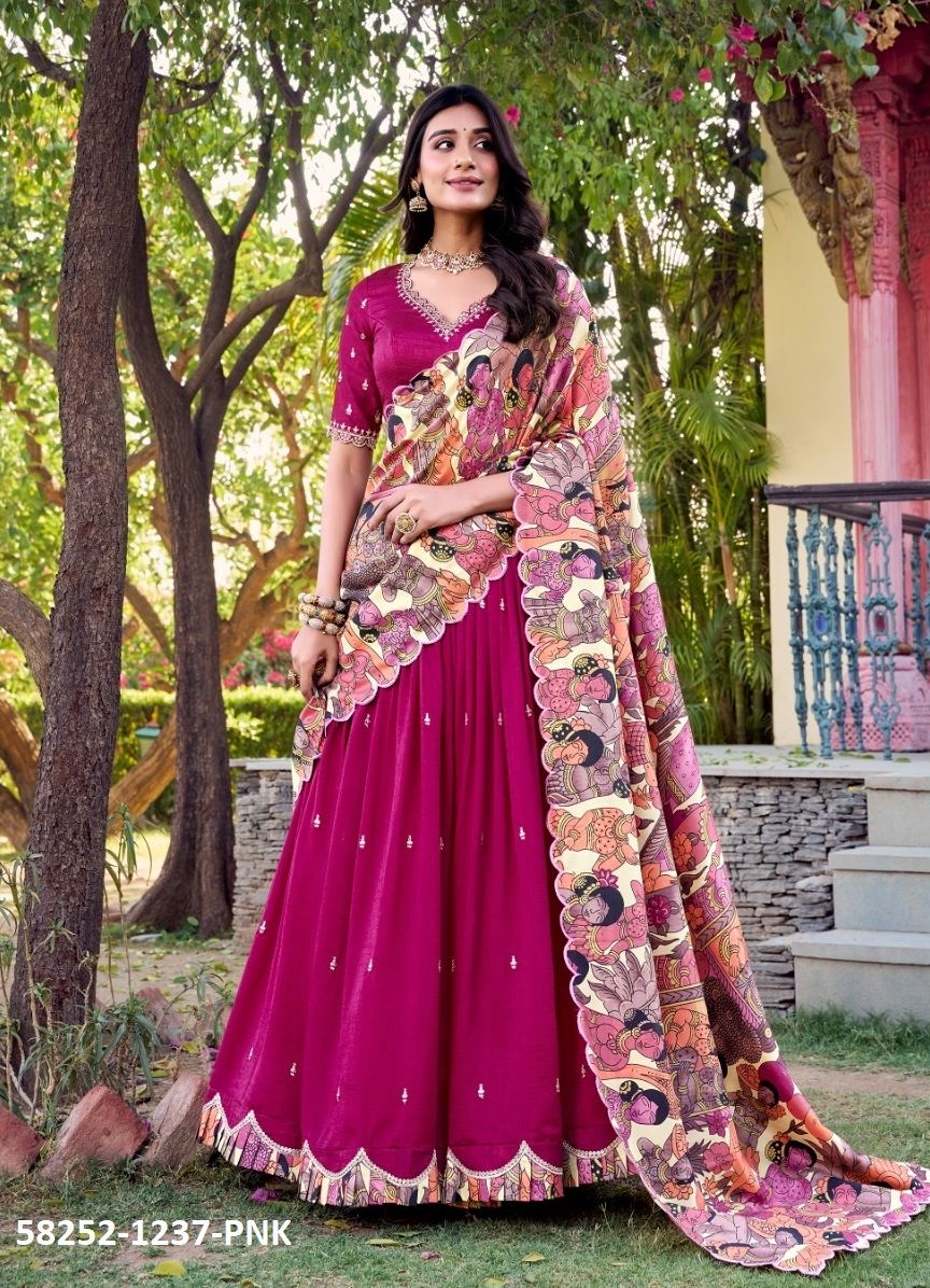 VARNIKA - Catalog # 58252 (Set of 4 Semi-Stitched Lehengas) by Brand STROLLAY ® VARNIKA - Catalog # 58252 (Set of 4 Semi-Stitched Lehengas) by Brand STROLLAY ®