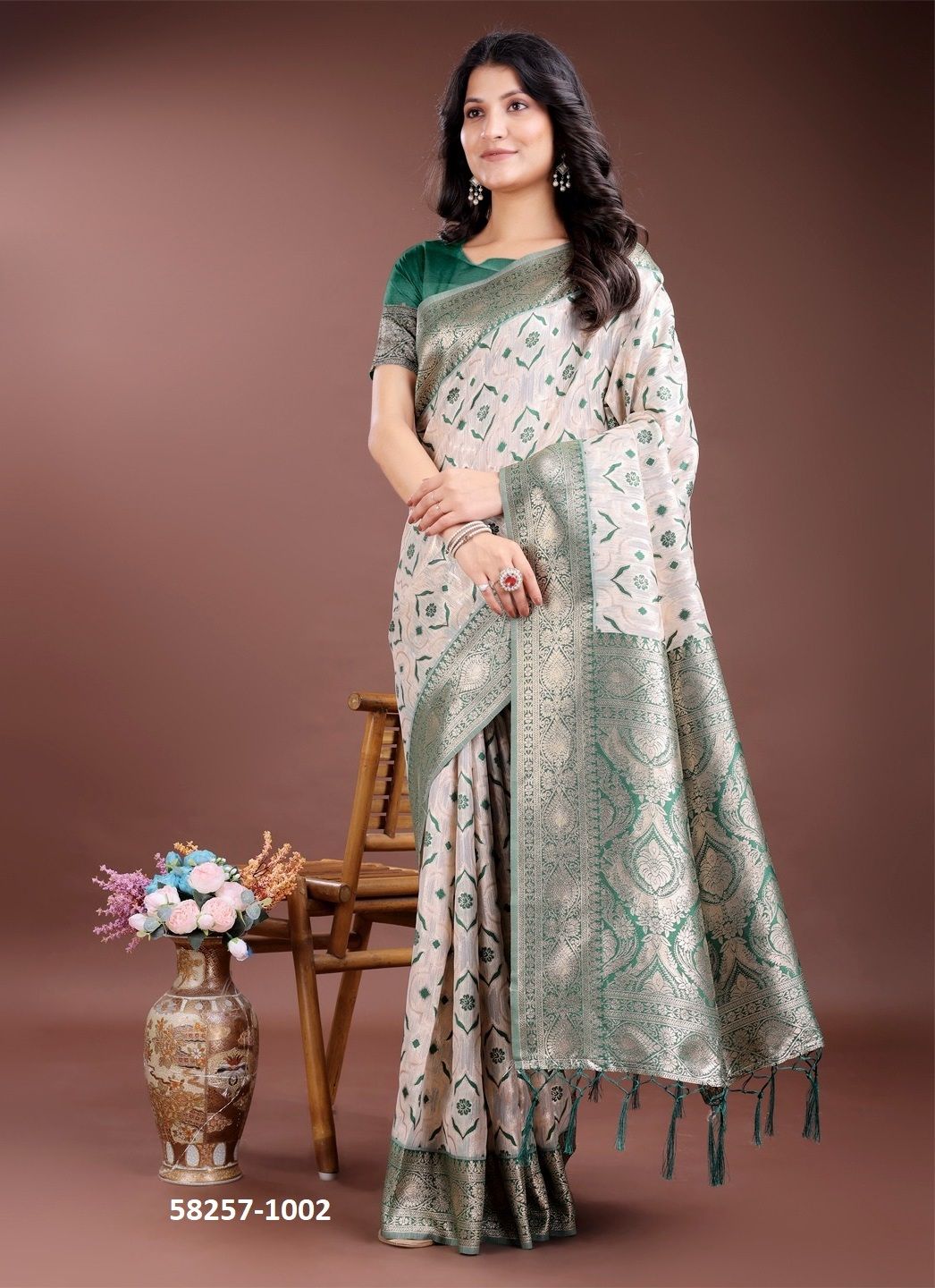 LINEN QUEEN 6 - Catalog # 58257 (Set of 6 Sarees) by Brand STROLLAY ®