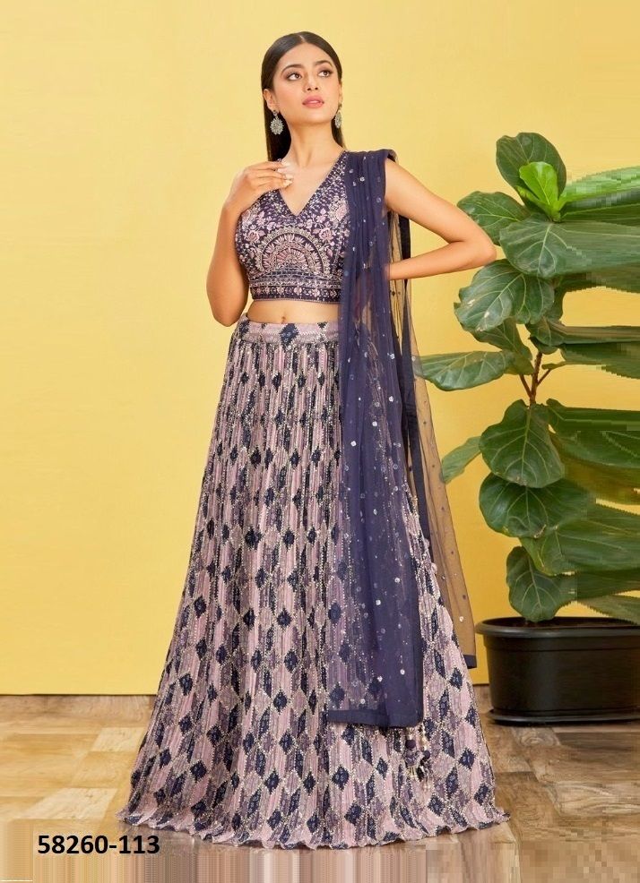 MANDAKINI 2 - Catalog # 58260 (Set of 11 Semi-Stitched Lehengas) by Brand STROLLAY ®