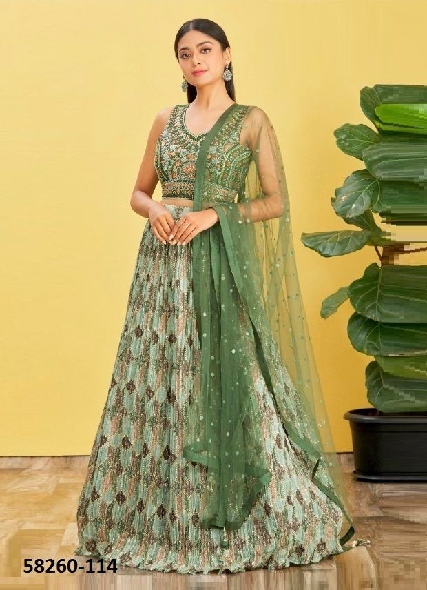 MANDAKINI 2 - Catalog # 58260 (Set of 11 Semi-Stitched Lehengas) by Brand STROLLAY ®