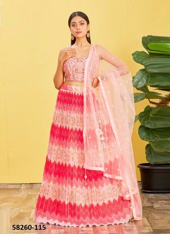 MANDAKINI 2 - Catalog # 58260 (Set of 11 Semi-Stitched Lehengas) by Brand STROLLAY ®