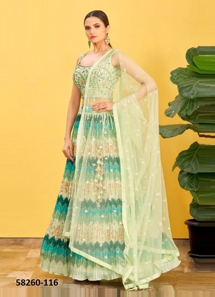 MANDAKINI 2 - Catalog # 58260 (Set of 11 Semi-Stitched Lehengas) by Brand STROLLAY ®