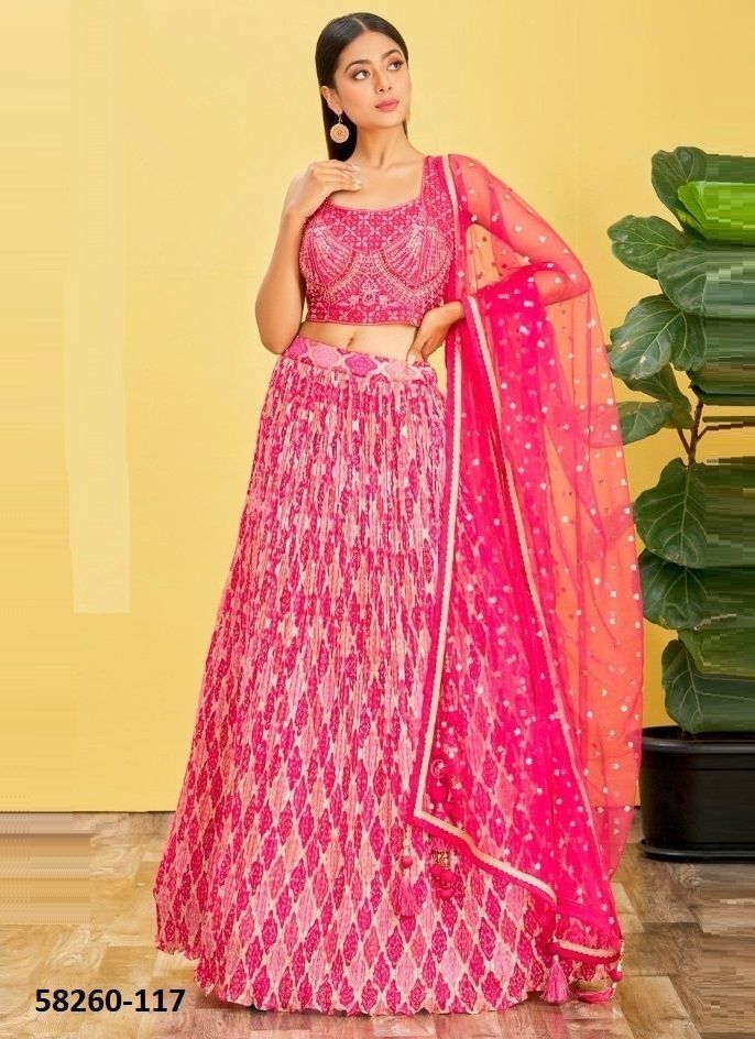 MANDAKINI 2 - Catalog # 58260 (Set of 11 Semi-Stitched Lehengas) by Brand STROLLAY ®