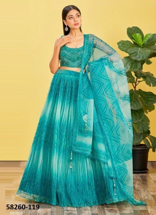 MANDAKINI 2 - Catalog # 58260 (Set of 11 Semi-Stitched Lehengas) by Brand STROLLAY ®