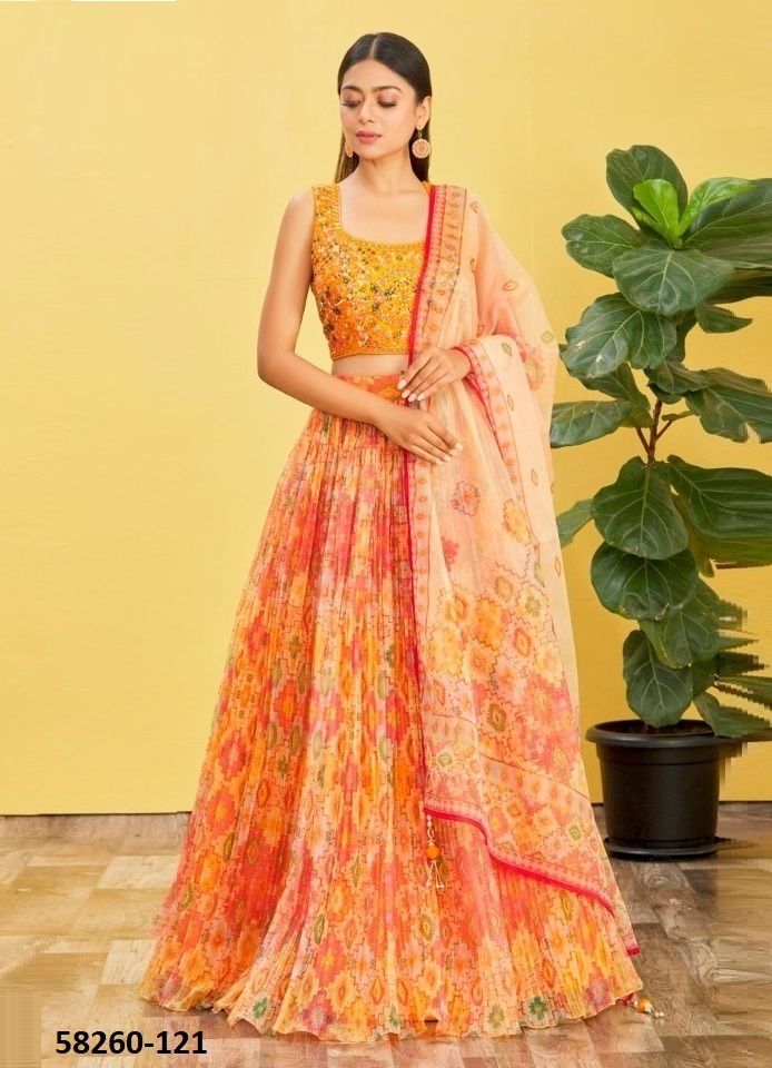 MANDAKINI 2 - Catalog # 58260 (Set of 11 Semi-Stitched Lehengas) by Brand STROLLAY ®