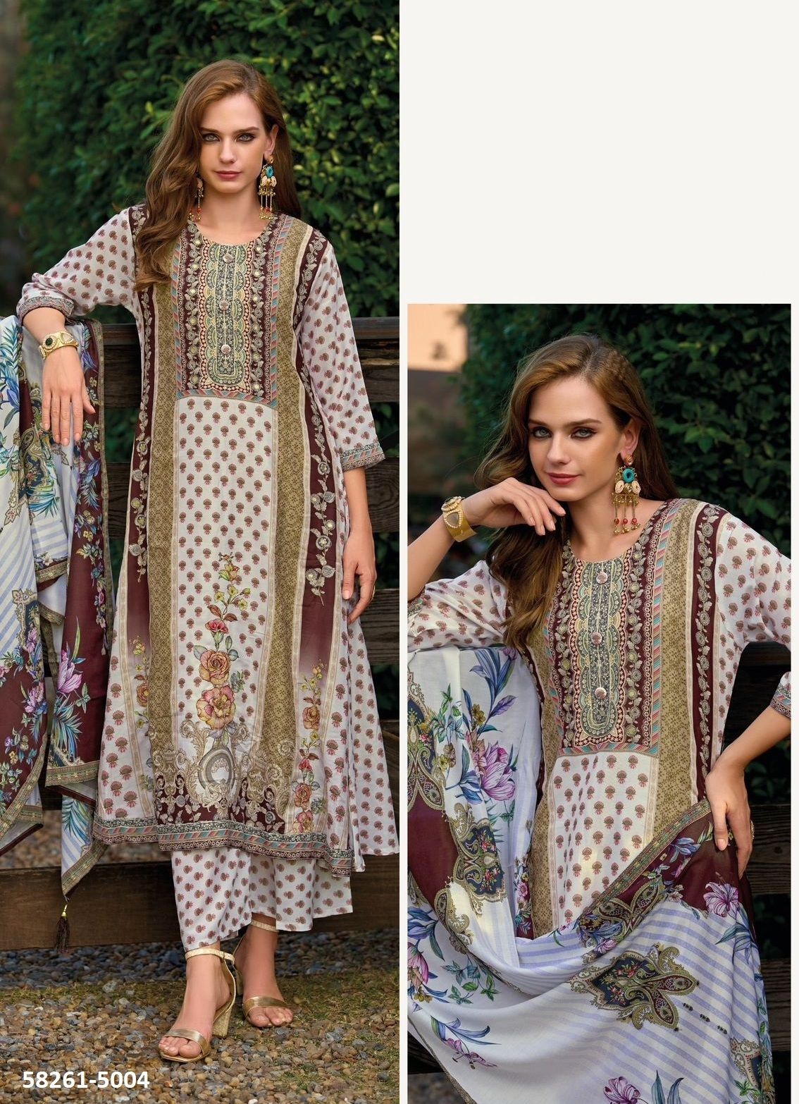 ISABELLA - Catalog # 58261 (Set of 7 SIZE-SETS [Readymade Salwar Suits]) by Brand POONAM DESIGNER