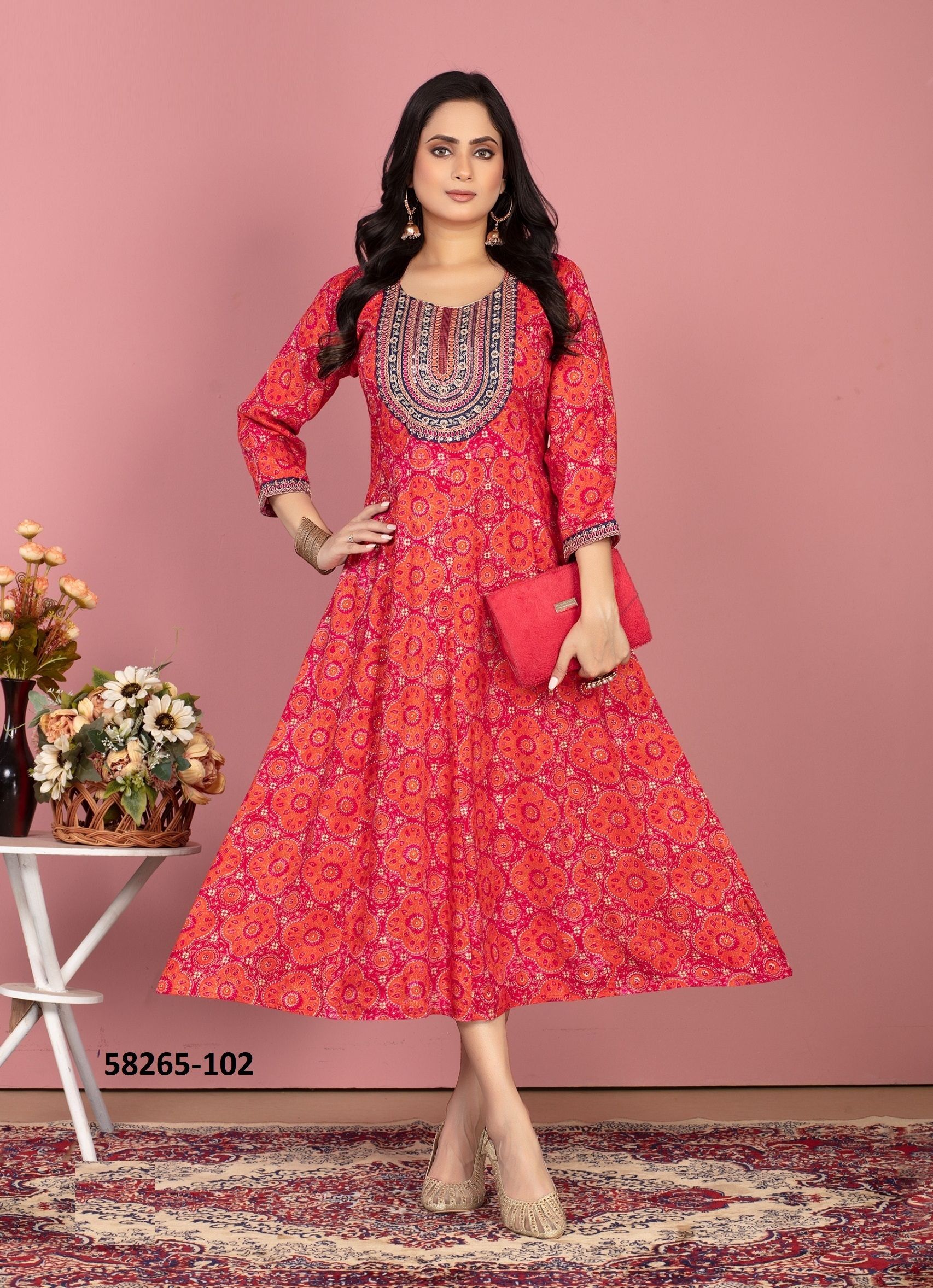 DEEDAR - Catalog # 58265 (Set of 6 Readymade Women's Kurtis / Tops) by Brand DEE CEE DEEDAR - Catalog # 58265 (Set of 6 Readymade Women's Kurtis / Tops) by Brand DEE CEE