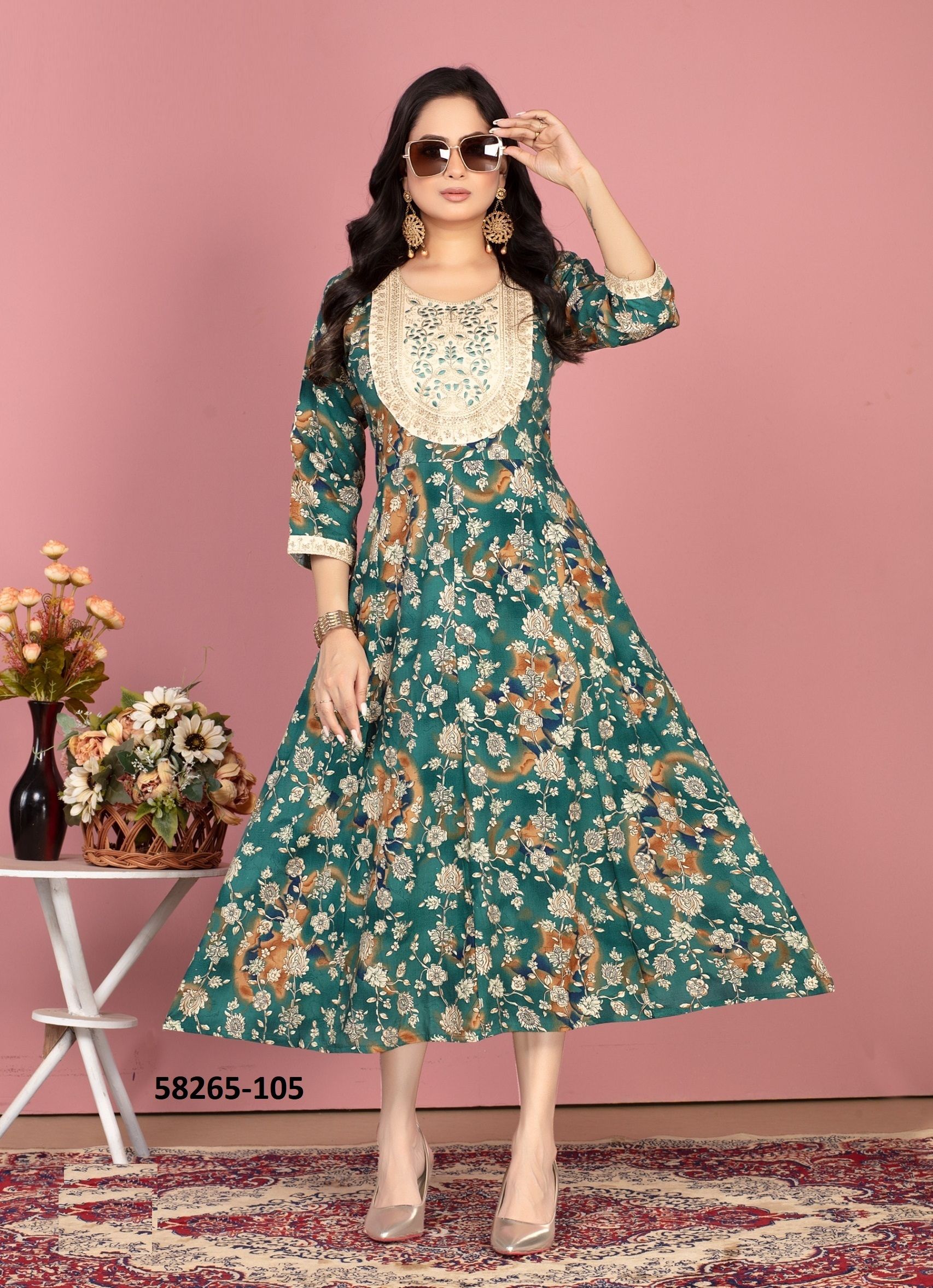 DEEDAR - Catalog # 58265 (Set of 6 Readymade Women's Kurtis / Tops) by Brand DEE CEE DEEDAR - Catalog # 58265 (Set of 6 Readymade Women's Kurtis / Tops) by Brand DEE CEE