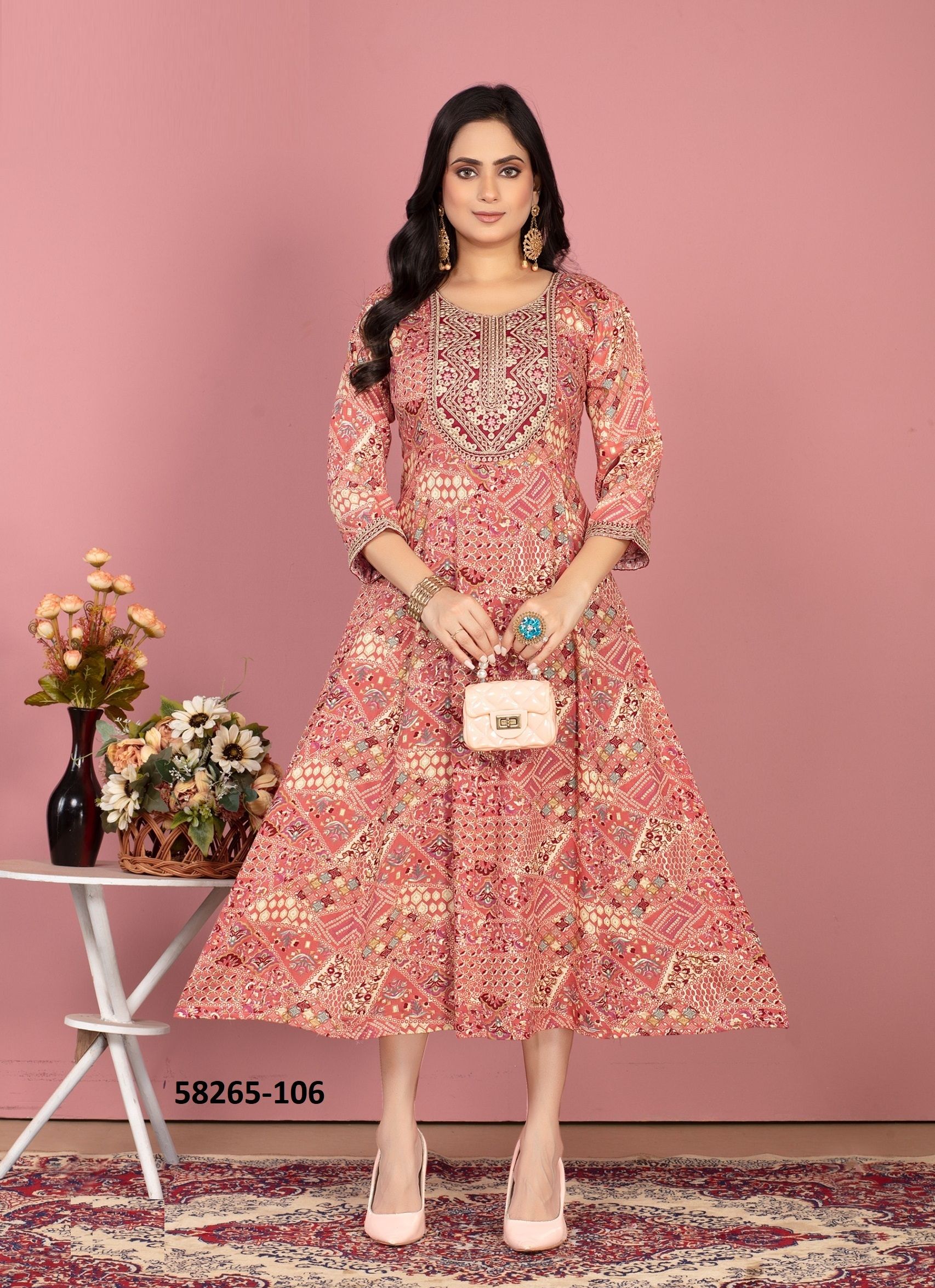 DEEDAR - Catalog # 58265 (Set of 6 Readymade Women's Kurtis / Tops) by Brand DEE CEE DEEDAR - Catalog # 58265 (Set of 6 Readymade Women's Kurtis / Tops) by Brand DEE CEE
