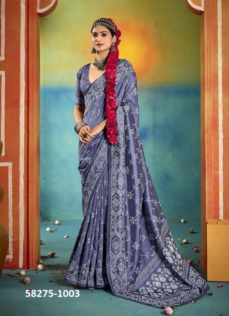 SARANGI - Catalog # 58275 (Set of 12 Sarees) by Brand SHUBH SHREE CREATIONS