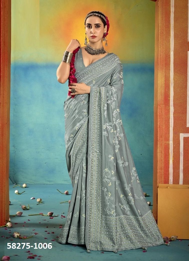 SARANGI - Catalog # 58275 (Set of 12 Sarees) by Brand SHUBH SHREE CREATIONS