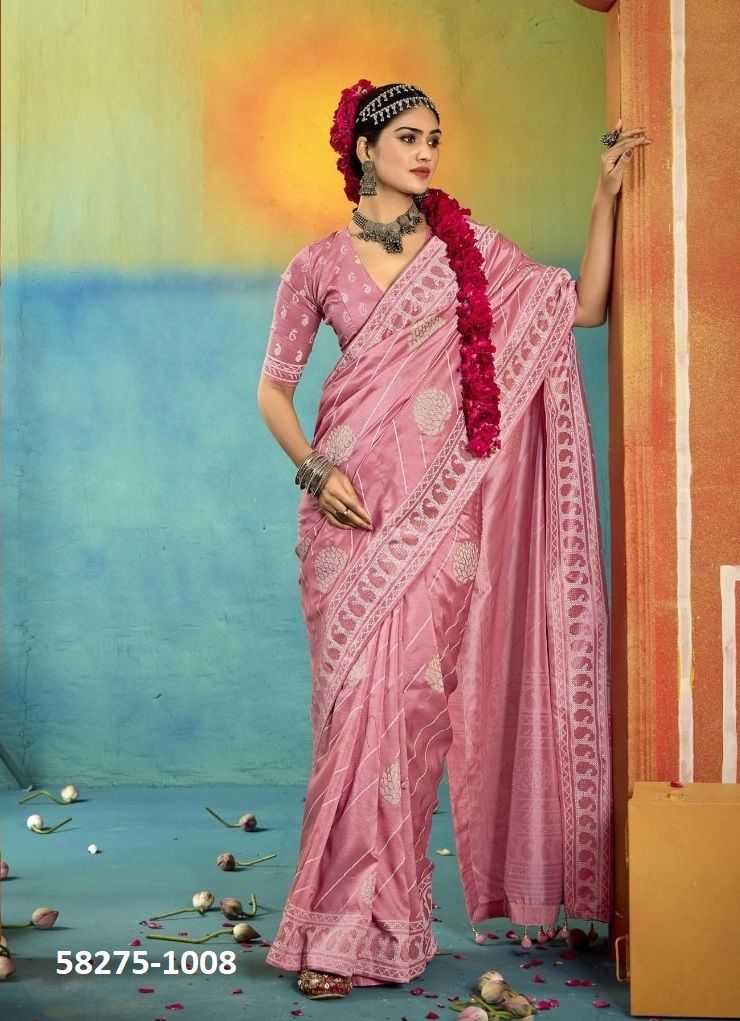 SARANGI - Catalog # 58275 (Set of 12 Sarees) by Brand SHUBH SHREE CREATIONS