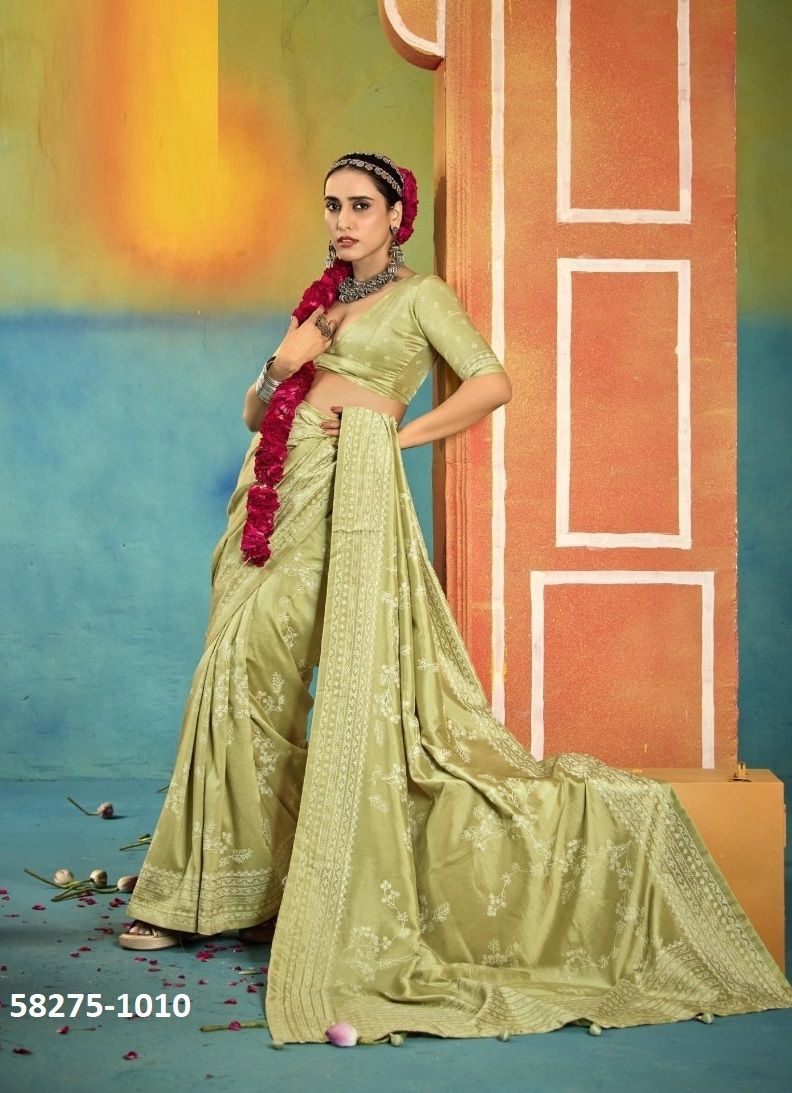 SARANGI - Catalog # 58275 (Set of 12 Sarees) by Brand SHUBH SHREE CREATIONS